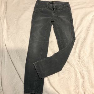 Corduroy Grey Blue Cigarette Mid Rise